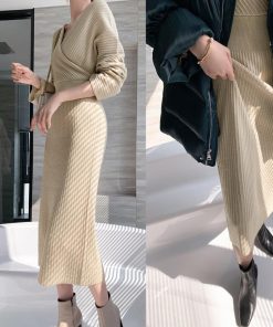 ワンピース | カシュクールニット韓国風