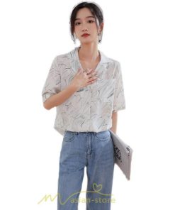 シャツ・ブラウス | ブラウス シャツ 花柄シャツ 花柄 半袖 レディース オシャレ 20代 30代 40代 春 秋 夏 カジュアル お出かけ 新作 着痩せ Vネック OL ビジネス 通勤 ファッション