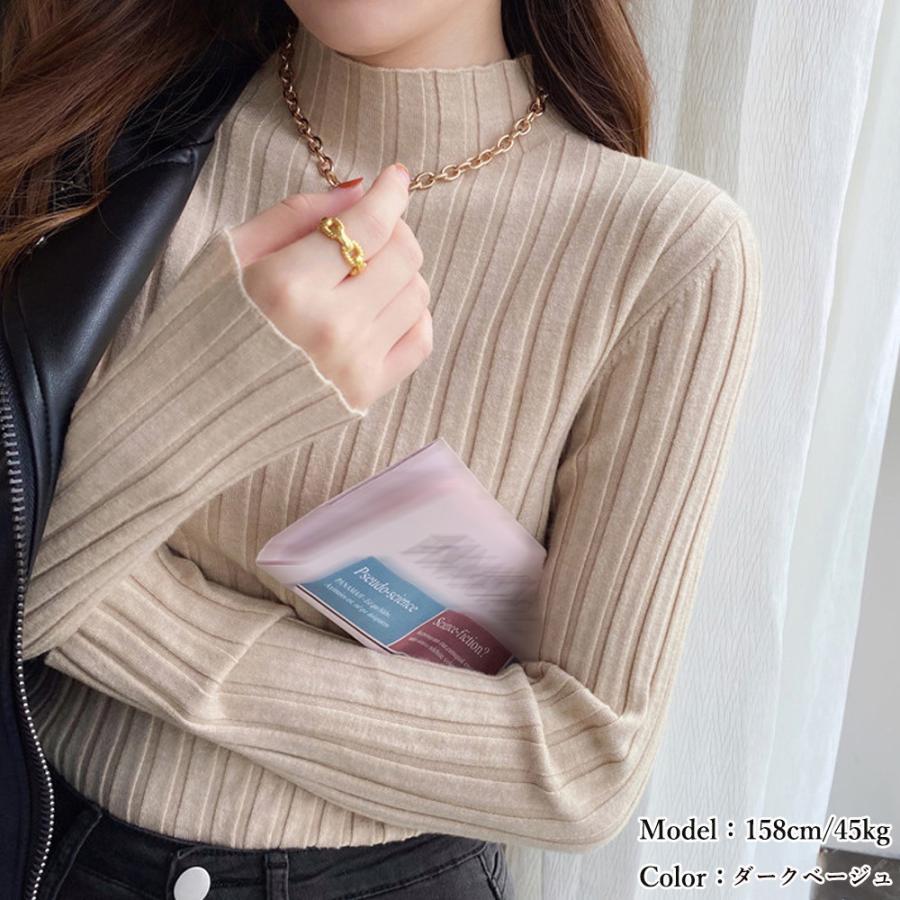 ニット・セーター | リブニットトップス プチハイネック