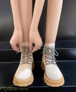 ショートブーツ | レディース ブーティー 太ヒール ブーツ ショートヒール カジュアル レースアップ コスプレ靴 厚底 歩きやすい ローヒール靴 編み上げブーツ