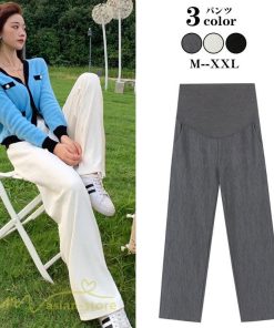 パンツ レギンス | マタニティパンツ ワイドパンツ 着痩せ パンツ マタニティウェア 妊婦服 おしゃれ 無地 カジュアル リブ きれいめ ウエスト調整 お出かけ 春夏秋 妊婦 シンプル
