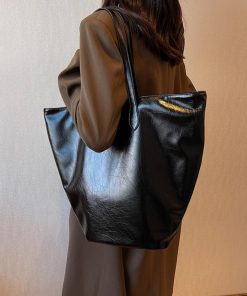 トートバッグ | PUレザー大容量 レトロ