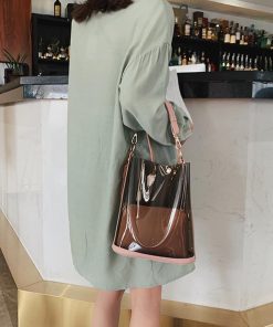 ショルダーバッグ | トートバッグ 斜めがけバッグ 2点セット ポーチ付き レディース クリアバッグ おしゃれ ビニールバッグ 大容量