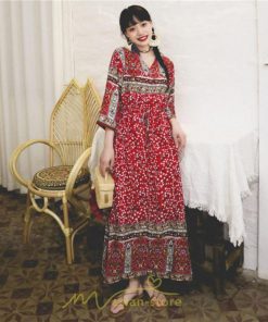 マキシ | レディース ワンピース 夏 秋 長袖ワンピ きれいめ 大人ワンピース Aライン ロングワンピース おしゃれ 大人 お呼ばれ 可愛い コットン レトロ 通勤