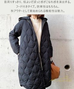 ダウンジャケット コート | キルティングコート ダウン ダウンジャケット フード付き ロング丈 ゆったり ダウンコート 中綿ジャケット 防風 中綿コート 防寒 アウター 30代40代50代