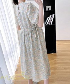 ワンピース | マタニティレディース Aライン 妊婦服 体型カバー 着痩せ マタニティウェア 小花柄 柔らか きれいめ お出かけ マタニティ 夏服 ひざ下丈
