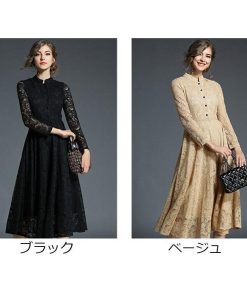 レースワンピース | パーティードレス ミモレワンピ ドレス ロング丈 結婚式 二次会 発表会 フォーマル 上品 お呼ばれ ダンス舞台 総レース 花嫁 きれいめ