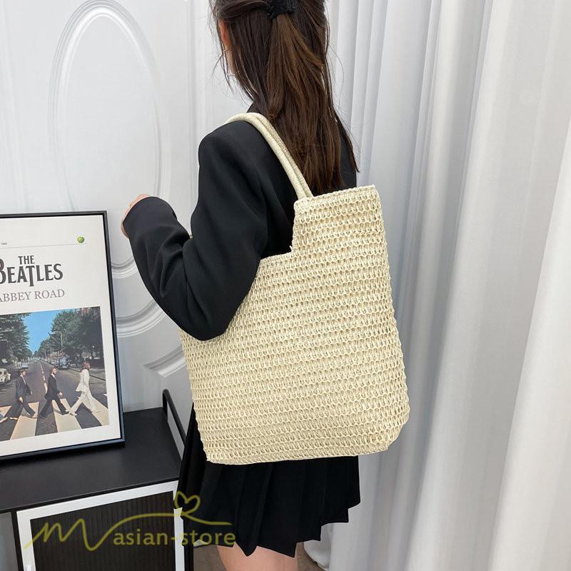 女性用バッグ | カゴバッグ ハンドバッグ ストローバッグ トートバッグ 夏バッグ 手持ち 大きめ 高級感 可愛い おしゃれ かごバッグ 夏 軽量 大容量 手提げ