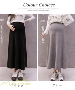 スカート | マタニティレディース 妊婦服 無地 着痩せ ハイウエスト カジュアル Aライン産前産後 体型カバー マタニティウェア ウエスト調整
