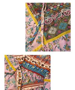 マキシ | ワンピース 長袖 レディース ロング丈 コットン Aライン ゆったり 体型カバー 大人 可愛い ナチュラル 春 夏 秋 海外旅行 フェミニン 着痩せ Vネック エスニック