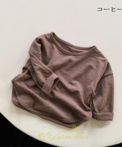 衣装 服 | 子供服 キッズ 無地 長袖Ｔシャツ コットン Tシャツ 男の子 女の子 韓国こども服 ベビー服 春 男女兼用 ナチュラル 冬 カジュアル 秋