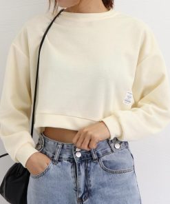 Tシャツ・カットソー | ショート丈スウェット レディース 韓国風