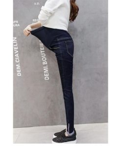 セール | マタニティデニムパンツ テーパードパンツ 産前産後 着痩せ 妊婦パンツ 妊娠パンツ デニムパンツ 調整できる 春 秋 無地 可愛い マタニティ ママ お腹包み