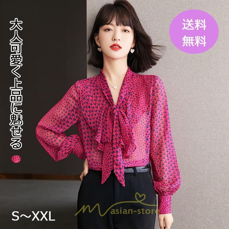 シャツ・ブラウス | シャツ ブラウス 春 秋 シフォン レディース 長袖 フォーマル トップス 50代 40代 30代 20代 おしゃれ キレイめ 着痩せ 可愛い お出かけ 上品 オシャレ