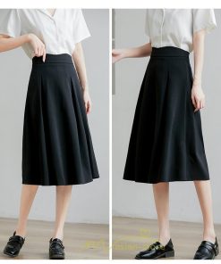 スカート | 膝丈 フレアレディース 春 夏 春夏 黒 シンプル ひざ丈 無地 ミモレ丈 秋 お出かけ リクルート 面接 通勤 就活 高級感 OL 上品　 オフィス