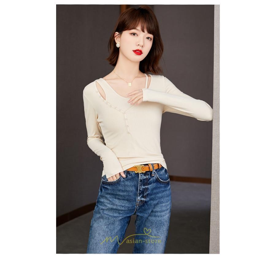 シャツ・ブラウス | ブラウス Tシャツ レディース 長袖 細身 フォーマル オフィス タイト きれいめ 春夏秋 トップス 送料無料 SNS映え 可愛い 着痩せ おしゃれ