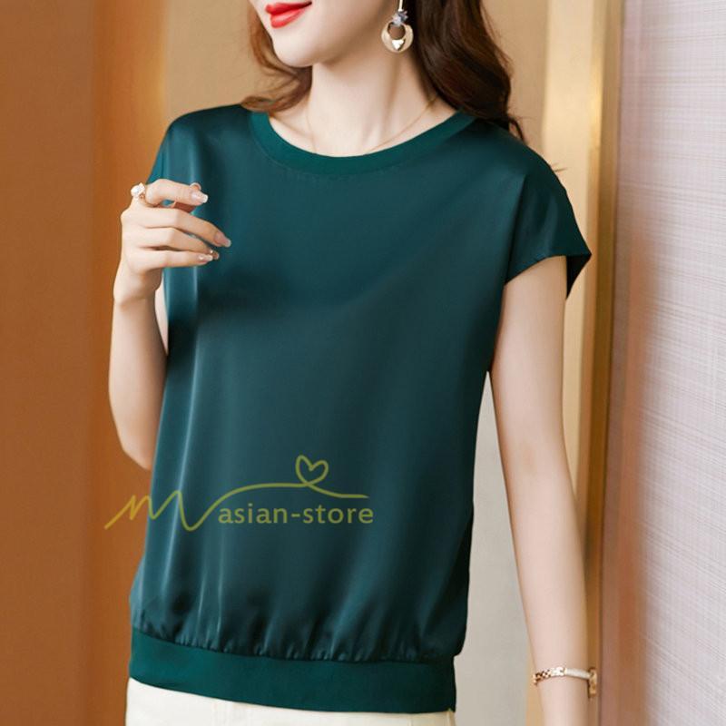 tシャツ・カットソー | トップス Tシャツ レディース 春 夏 秋 半袖 クルーネック 無地 プルオーバー 20代30代40代50代 ママ シンプル 着痩せ 大きいサイズ カジュアル 上品 お出かけ