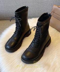 ショートブーツ | ブーツ レディース トレンド ミドル 厚底 袴ブーツ 黒 レースアップ 編み上げ カーキ オフホワイト 通勤 オフィス 通学 歩きやすい 疲れにくい