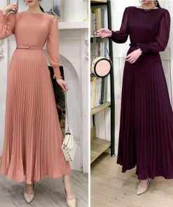 ドレス | プリーツ ワンピース ウエストマーク上品