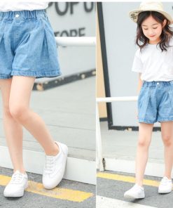 （子供）その他 | 子供服 デニムショートパンツ KIDS 韓国服 ジュニアサイズ 子ども服 女の子 ファッション ボトムス キッズ 小学生コーデ