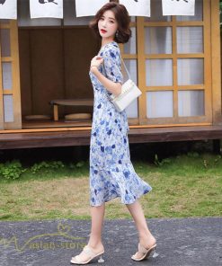 ミディアム | ワンピース レディース 春 夏 着痩せ 花柄 きれいめ サマー おしゃれ 上品 ひざ丈 半袖 サマーワンピース レトロ風 韓国風 通勤通学 お出かけ