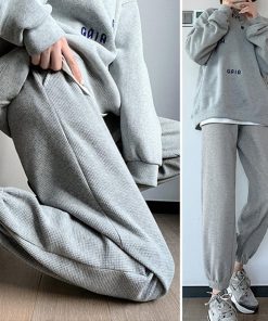 サルエルパンツ | ワッフル生地 スウェットパンツ 裏起毛