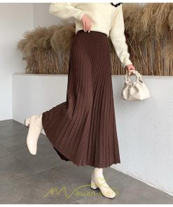 スカート | プリーツ ロング丈 ボトムス レディース ニットニット あったか 20代 30代 40代 秋 冬 韓国風 デート こなれ感 新作 秋冬物 お呼ばれ