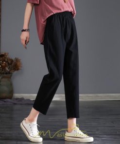 チノ・テーパード・ジョガー・スキニーパン | テーパードパンツ ウエストゴム レディース 大きいサイズ 春夏秋 30代 40代 楽ちん ボトムス 20代 50代 リネン風 パンツ 麻綿風 九分丈 チノパンツ ズボン