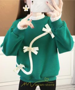 パーカー | トレーナー レディース プルオーバー クルーネック 長袖 レース トップス Tシャツ スウェット ゆったり 蝶結び カジュアル 20代30代40代50代