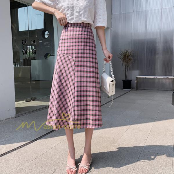 スカート | ボトムス レディース きれいめ 40代 30代 春秋 ロング丈 おしゃれ カジュアル 無地 通勤 OL 韓国風 チェック柄 通学 リゾート 着痩せ 20代 お出かけ