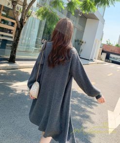 カーディガン | ニットレディース 羽織り ロング丈 パフスリーブ 秋冬 ゆったり ロングニット アウター 20代30代 膝丈 大人 ニットアウター