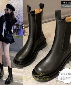 ミドルブーツ | ブーツ レディース グランドトゥ サイドゴア 裏起毛 痛くない 履きやすい 柔らかい 滑らない 通勤 通学 オフィス 美脚 2022新作 OL アウトドア