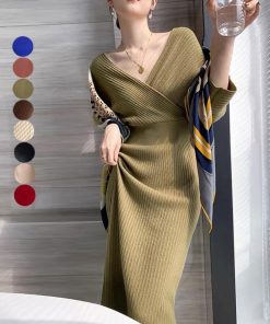 ワンピース | カシュクールニット韓国風