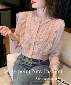 シャツ・ブラウス | ブラウス レディース きれいめ 春秋 40代 30代 長袖 カジュアルブラウス 可愛い おしゃれ 韓国風 通勤 着回し お出かけ エレガント 着痩せ 上品 レースシャツ