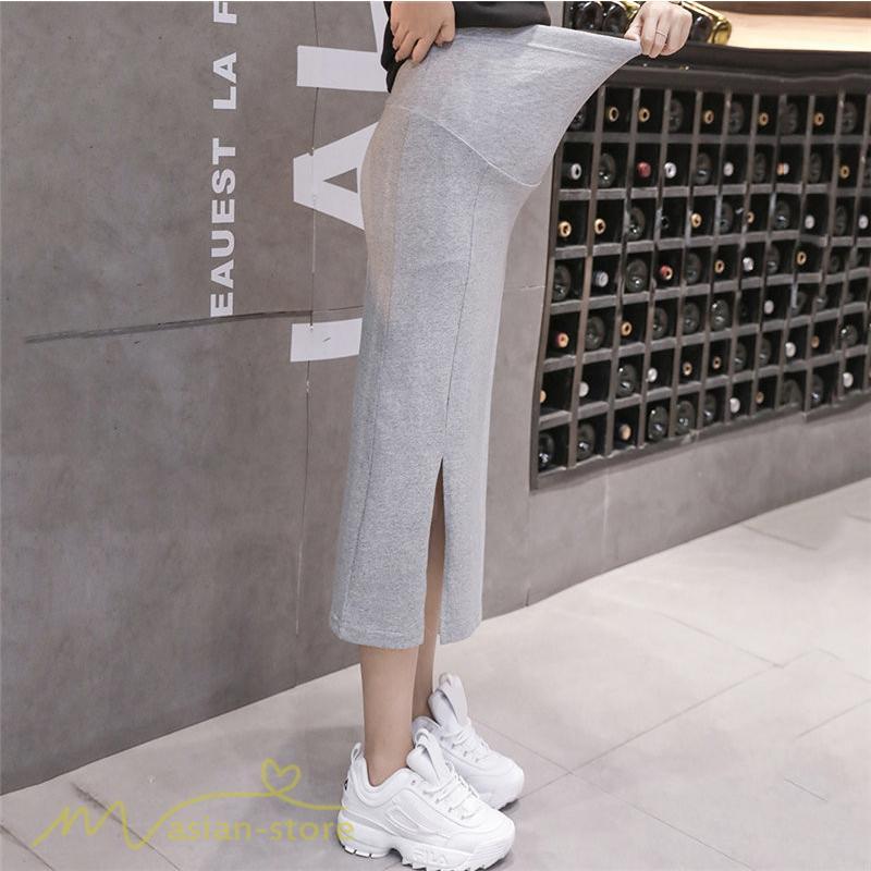 スカート | Aラインマタニティウェア 着痩せ レディース 着痩せ 上品 大きいサイズ 裾口スリット 産前 妊婦 薄手 サマー 日常 夏服 マタニティお出かけ