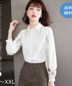 シャツ・ブラウス | ブラウス レディース シャツ トップス 白 長袖シャツ オフィス カジュアル おしゃれ シフォン 通勤 通学 オシャレ 上品 秋服 ナチュラル 可愛い キレイめ