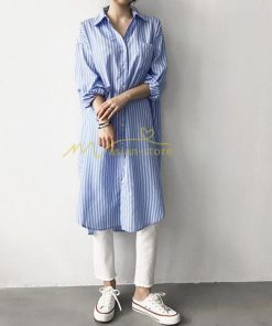 ミディアム | シャツ レディース シャツワンピース ロングシャツ 長袖 薄手 ポリエステル 秋 夏