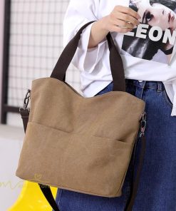 女性用バッグ | ショルダーバッグ レディース 斜め掛け A4 大きめ 肩掛け トートバッグ ハンドバッグ 大容量 エコバッグ 収納 シンプル キャンバス 丈夫 カジュアル 通学 通勤