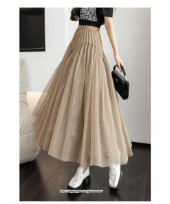 スカート | ロングティアードAラインレディース フレアハイウエスト 秋冬 無地 20代30代40代50代 オシャレ ゆったり
