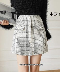 スカート | ミニレディース Aライン ハイウエスト ショート丈 カジュアル お出かけ 通勤 着回し オシャレ 新作 韓国風 ラシャ 暖か キレイめ 2022秋冬
