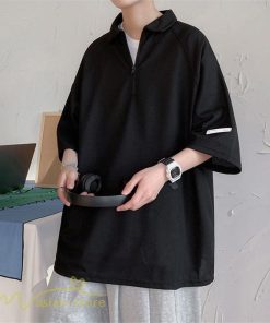 Tシャツ | ポロシャツ メンズ シャツ トップス 半袖 無地 シンプル カジュアル 夏新作 大きいサイズ 黒 白 ゆったり サマーシャツ ファスナー 大きいサイズ 体型カバー
