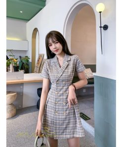 ミニ丈 | シャツワンピース レディース きれいめ チェック柄 夏新作 2021 コーデ カジュアルワンピ 韓国風 着痩せ 細身 日常感 レトロ 上品 アウトドア お出かけ デート