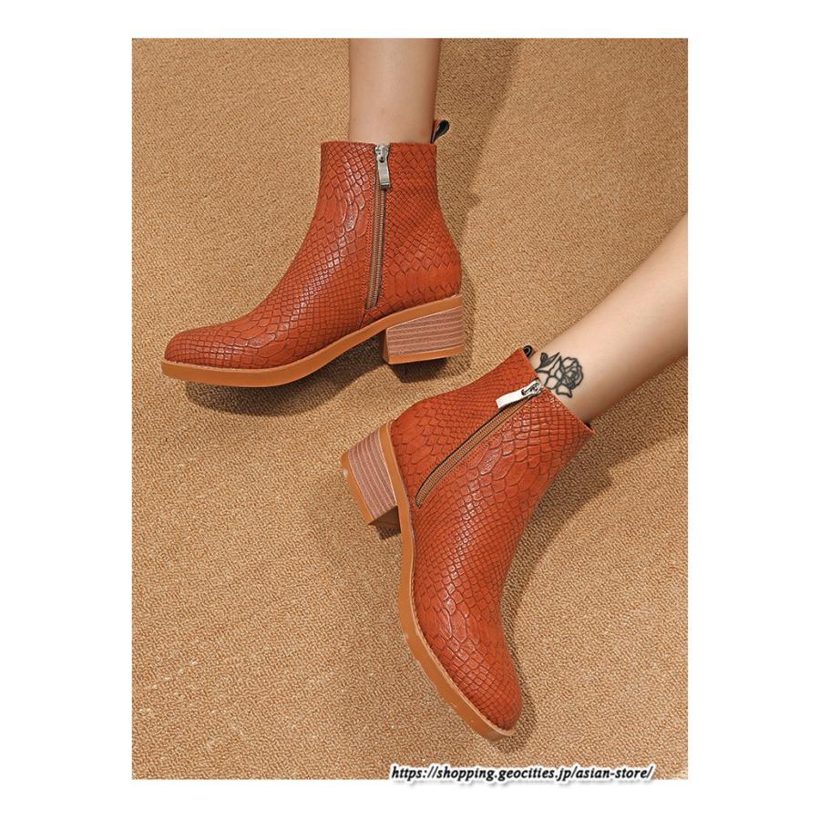 ショートブーツ | 大きいサイズ26.5cm レディース 上品 ブーツ 秋冬 春 チャンキーヒール 太ヒール 黒ブーツ シンプル ミドルヒール 大人 サイドファスナー