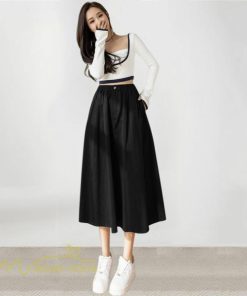 スカート | ハイウエスト ロングレトロ Aライン女性 ボトムス 春秋 夏 お洒落 カジュアル 20代30代40代 通勤 2022 エレガント