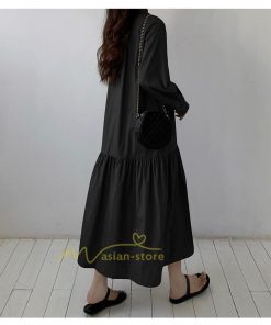 マキシ | シャツワンピース ワンピース 秋 春 レディース ロングワンピース 長袖 ロング丈 マキシ丈 体型カバー 無地 ゆったり 着痩せ 30代 40代 カジュアル 50代 夏物
