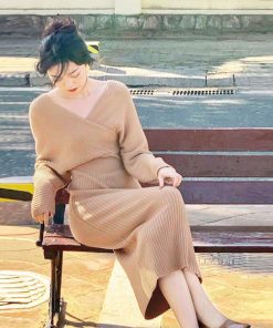 ワンピース | カシュクールニット韓国風