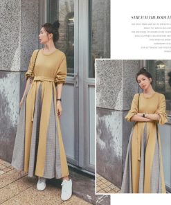 ワンピース | ロング春 異素材フレアワンピ