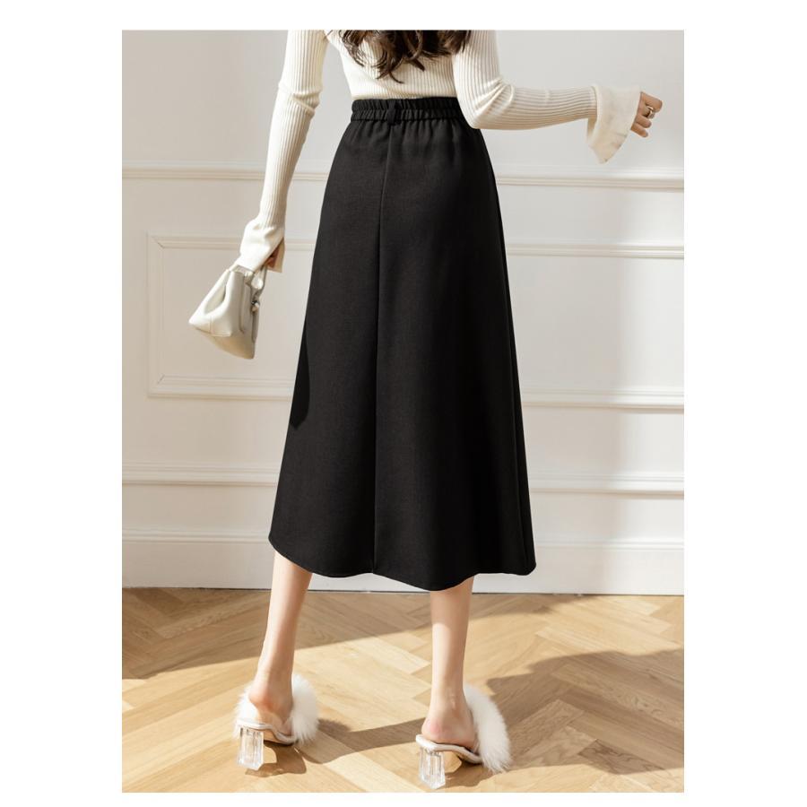 スカート | レディース ロング フレア Aライン 秋冬 ミモレ ハイウエスト 体型カバー キレイめ オシャレ フェミニン 可愛い お出かけ 着痩せ OL 通勤 通学