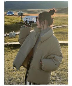 ダウンジャケット コート | ダウンコート 中綿コート レディース 無地 スタンドカラー ショート丈 ダウン コート ダウンジャケット 暖かい 中綿ジャケット カジュアル 秋冬 コーデ 可愛い