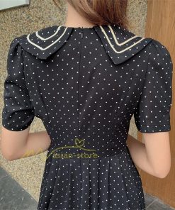 マキシ | ワンピース レディース 40代 半袖ワンピース 春夏 きれいめ マキシ丈ワンピース ドット柄 黒 着痩せ 体型カバー 30代 カジュアル 50代 上品 お出かけ アウター